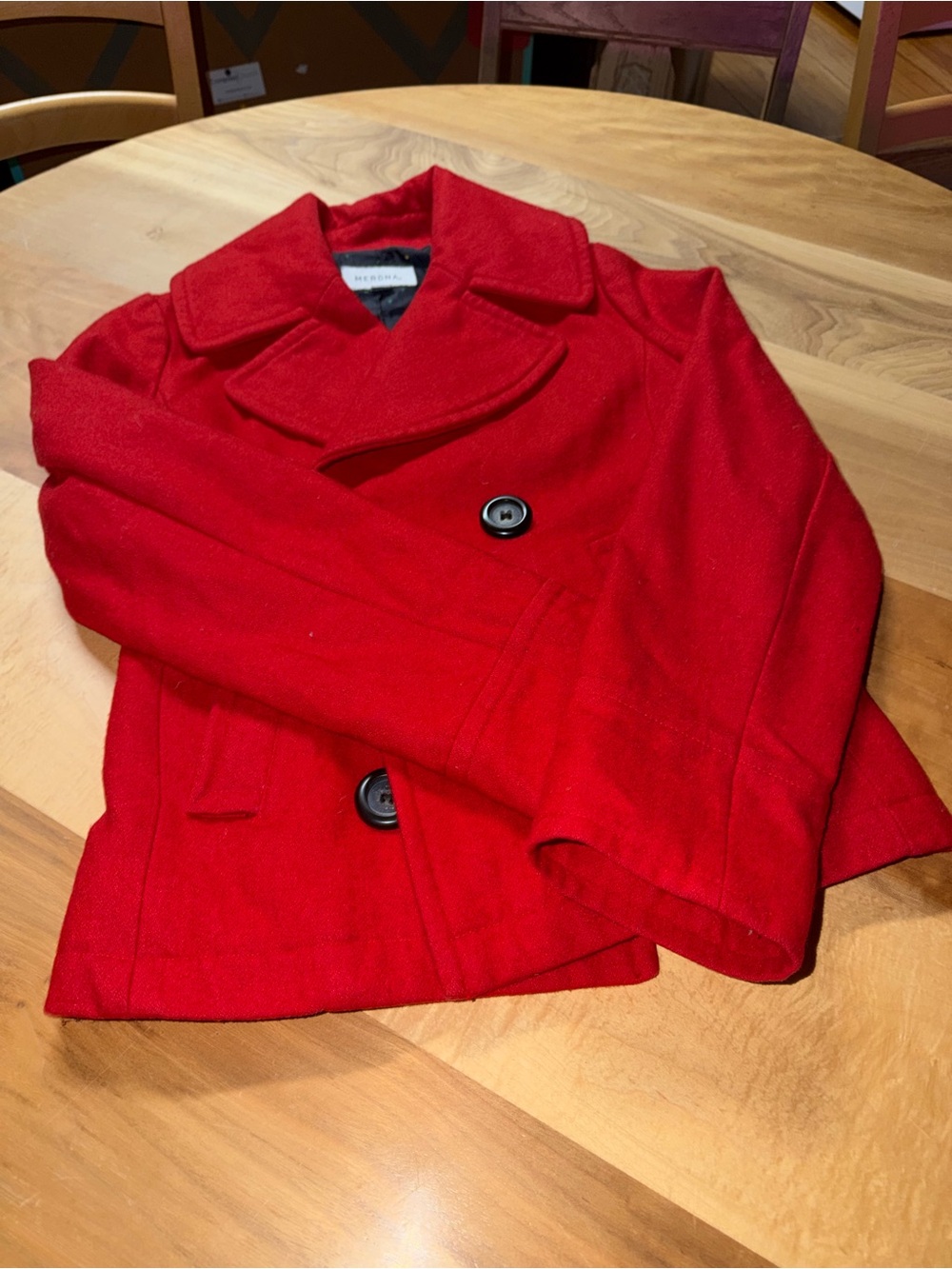 Merona Bright Red Double-Breasted Peacoat